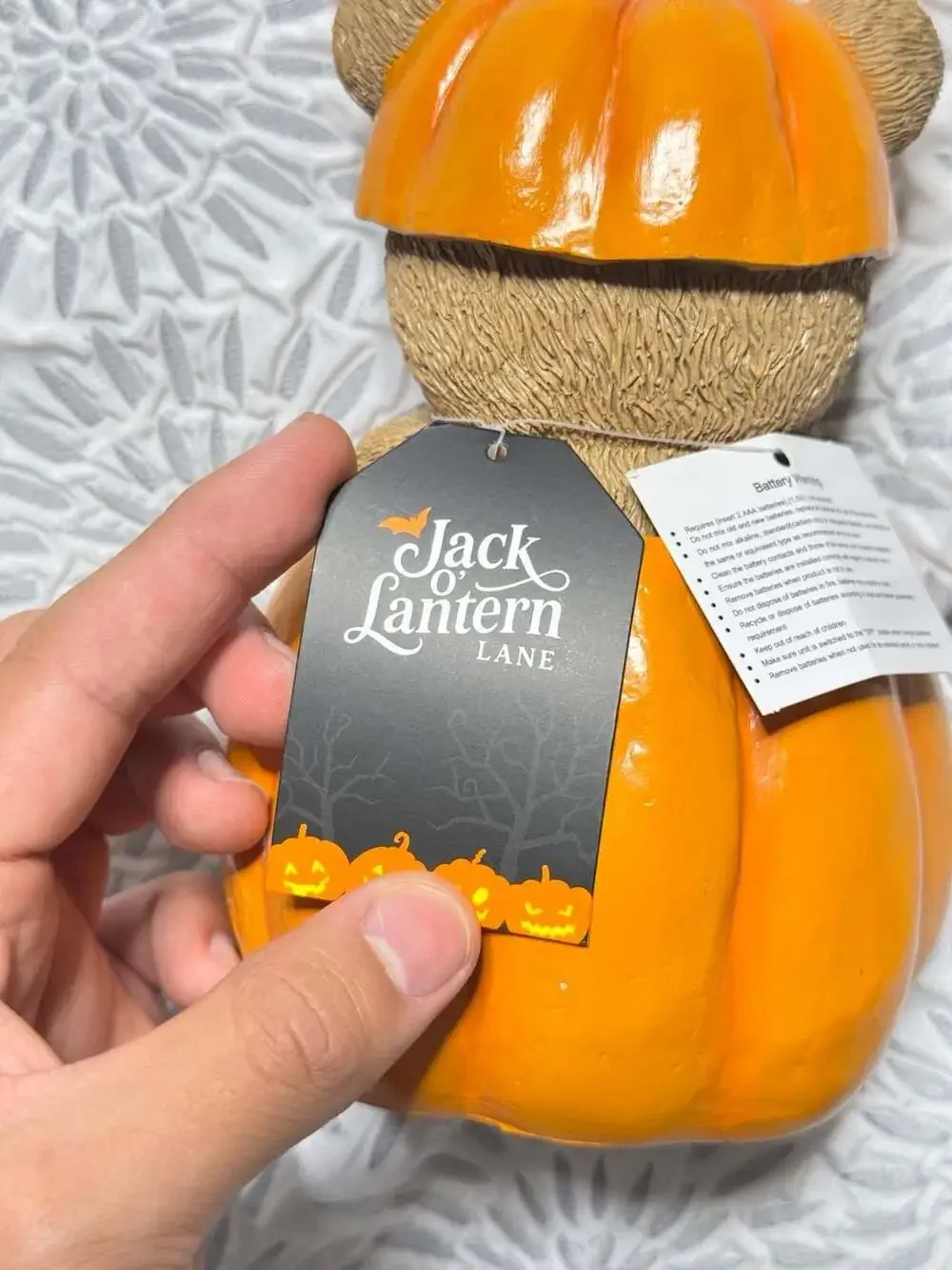 Jack O' Lantern Lane LED Lighted Decor Bear in Pumpkin Figurine